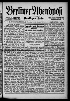 Berliner Abendpost vom 04.11.1897