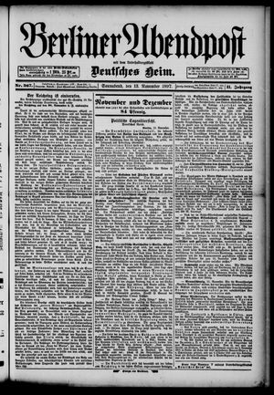 Berliner Abendpost vom 13.11.1897