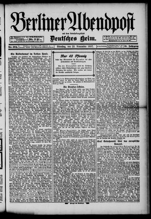 Berliner Abendpost vom 23.11.1897