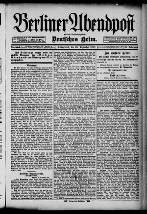 Berliner Abendpost vom 25.12.1897