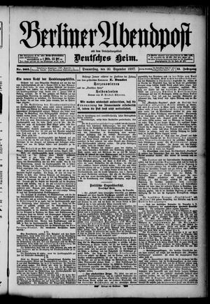 Berliner Abendpost vom 30.12.1897