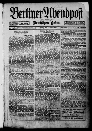 Berliner Abendpost vom 01.04.1898