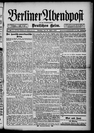 Berliner Abendpost vom 26.04.1898