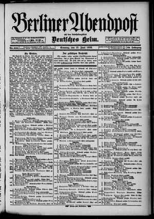 Berliner Abendpost vom 19.06.1898