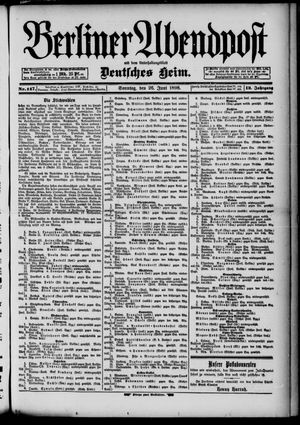 Berliner Abendpost vom 26.06.1898