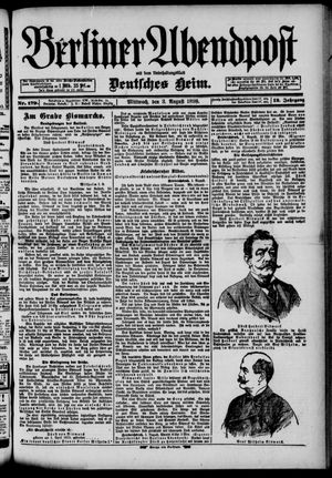 Berliner Abendpost on Aug 3, 1898