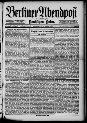 Berliner Abendpost vom 06.08.1898