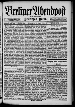Berliner Abendpost vom 10.08.1898