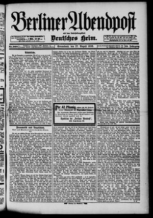 Berliner Abendpost vom 27.08.1898