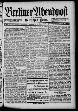 Berliner Abendpost on Aug 31, 1898