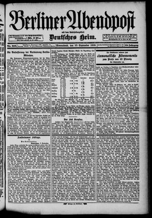 Berliner Abendpost vom 10.09.1898