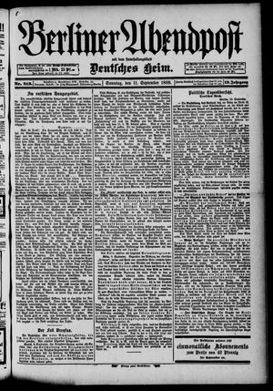Berliner Abendpost vom 11.09.1898