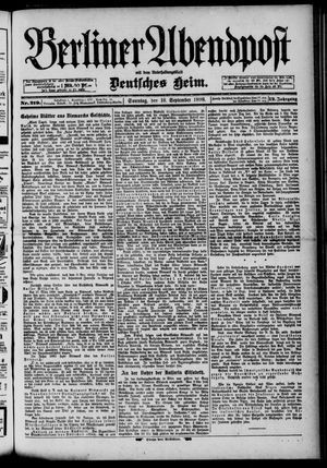 Berliner Abendpost vom 18.09.1898