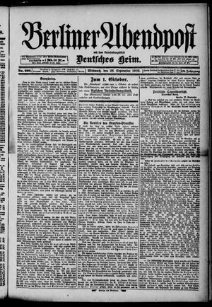Berliner Abendpost on Sep 28, 1898