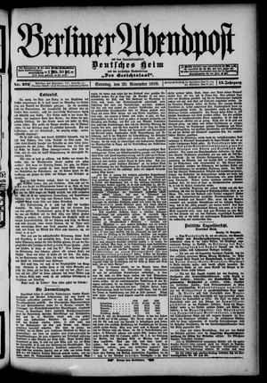 Berliner Abendpost vom 20.11.1898
