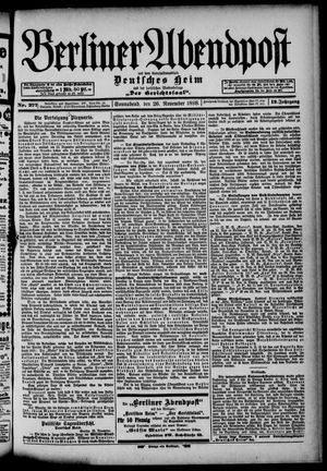 Berliner Abendpost vom 26.11.1898