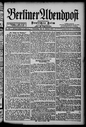 Berliner Abendpost vom 16.02.1899