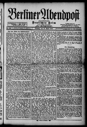 Berliner Abendpost vom 18.04.1899