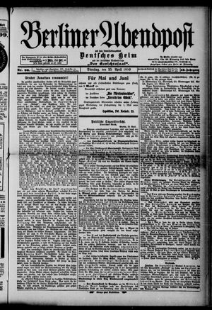 Berliner Abendpost vom 25.04.1899