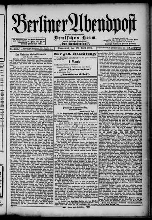 Berliner Abendpost vom 29.04.1899