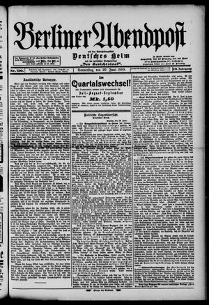 Berliner Abendpost vom 29.06.1899
