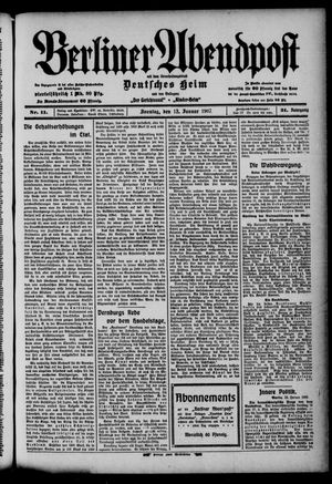 Berliner Abendpost vom 13.01.1907
