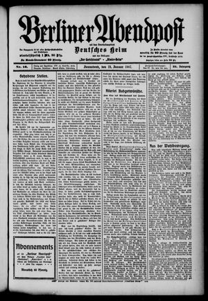 Berliner Abendpost on Jan 19, 1907