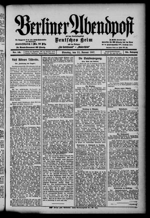 Berliner Abendpost vom 22.01.1907