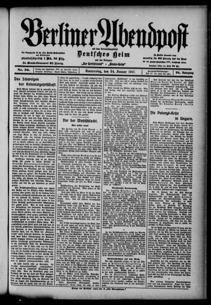 Berliner Abendpost on Jan 24, 1907