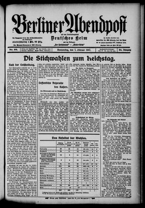 Berliner Abendpost vom 07.02.1907