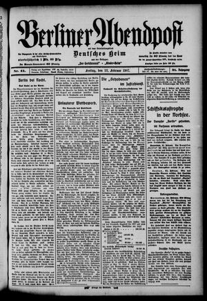 Berliner Abendpost vom 22.02.1907