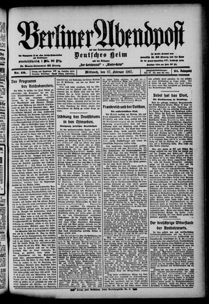 Berliner Abendpost vom 27.02.1907