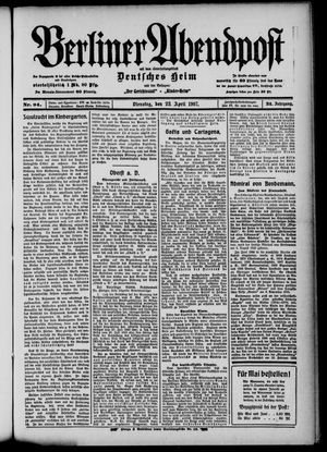 Berliner Abendpost vom 23.04.1907
