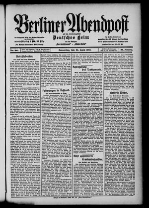 Berliner Abendpost on Apr 25, 1907