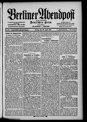 Berliner Abendpost on Apr 26, 1907