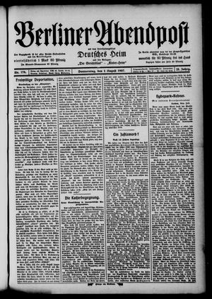 Berliner Abendpost vom 01.08.1907