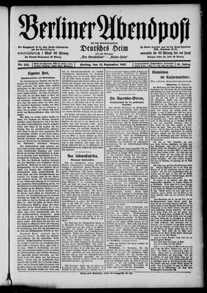 Berliner Abendpost vom 13.09.1907