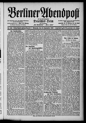 Berliner Abendpost vom 25.09.1907