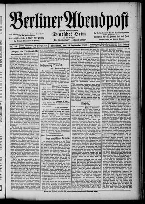 Berliner Abendpost vom 28.09.1907