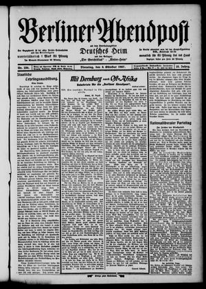 Berliner Abendpost vom 08.10.1907
