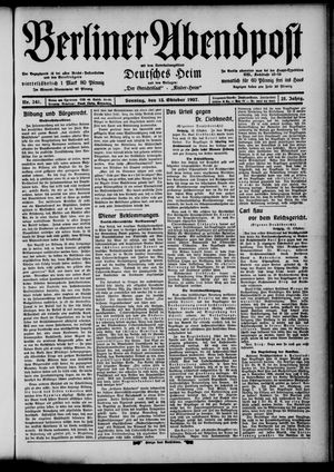 Berliner Abendpost vom 13.10.1907
