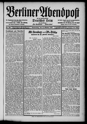 Berliner Abendpost vom 31.10.1907