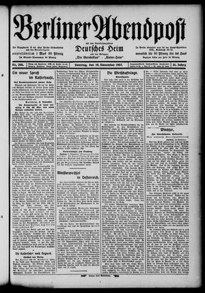 Berliner Abendpost vom 10.11.1907