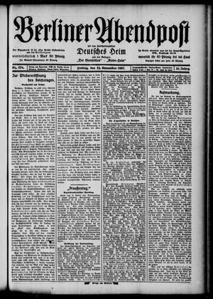 Berliner Abendpost vom 22.11.1907