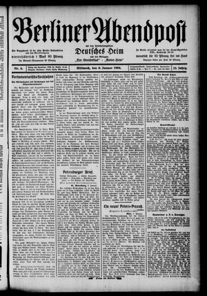 Berliner Abendpost vom 08.01.1908