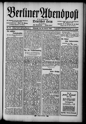 Berliner Abendpost vom 22.01.1908