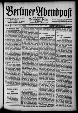 Berliner Abendpost vom 15.02.1908