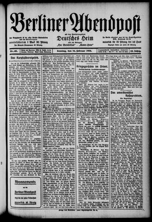 Berliner Abendpost vom 16.02.1908