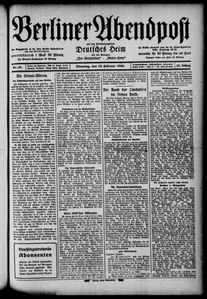 Berliner Abendpost vom 18.02.1908