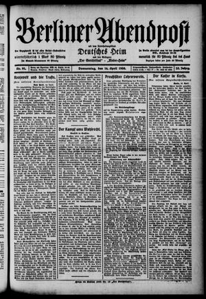 Berliner Abendpost on Apr 16, 1908